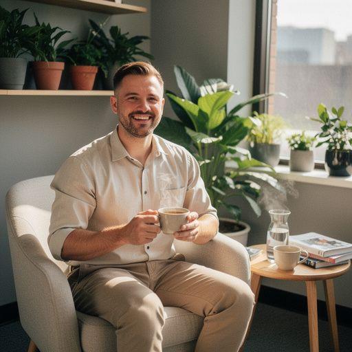 Harmančekový čaj v šálke s jemným dymom stúpajúcim do vzduchu.